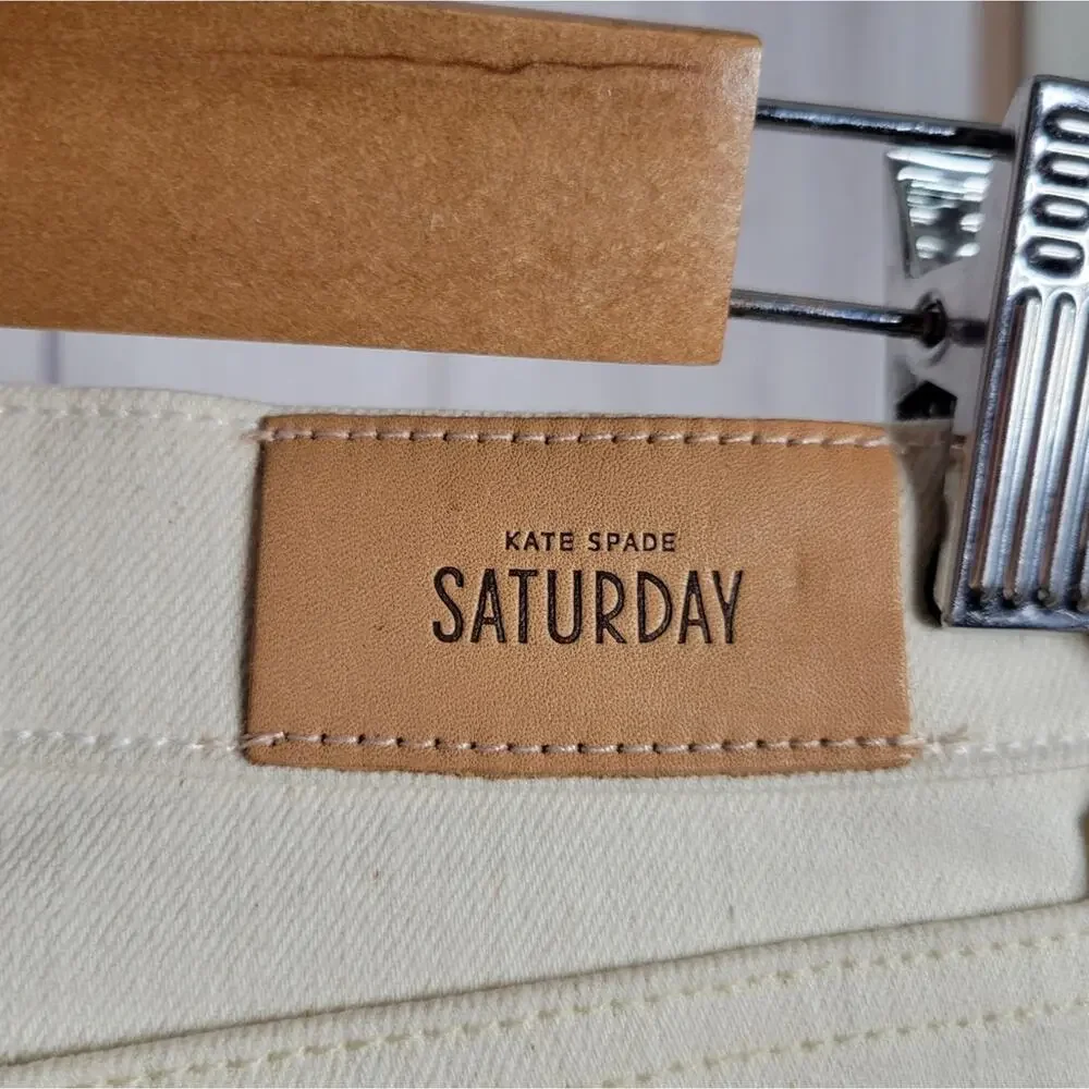 Kate Spade Saturday White/Tan Two-tone Jeans, size 24 - Picture 4 of 6